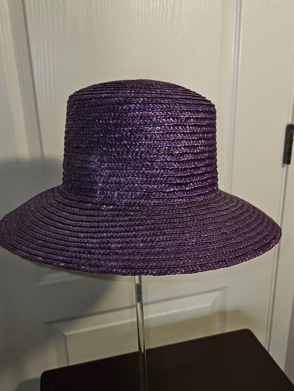 Purple Wide Brim Straw Hat